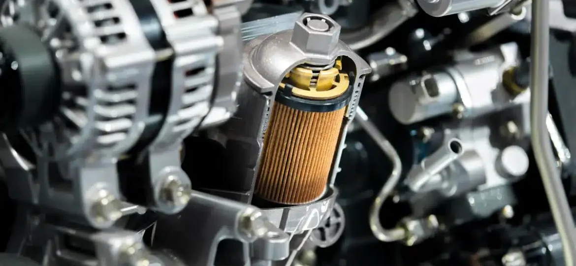 Moteur de voiture avec filtre à particules